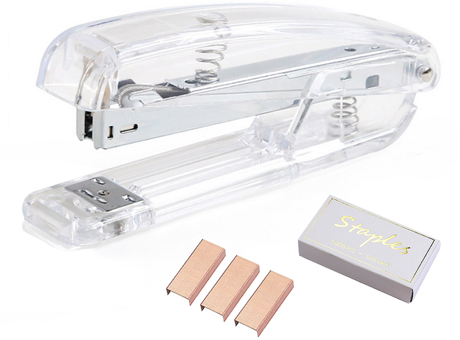 바코젤 아크릴 스테이플러 투명 케이스 호치케스 + 심 1000p, 실버, 1개