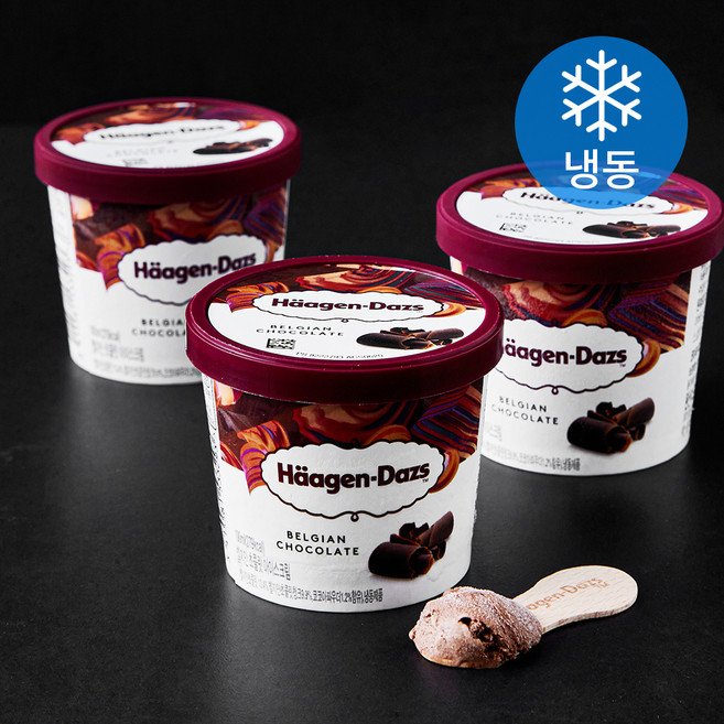 하겐다즈 벨지안 초콜릿 미니컵 멀티팩 아이스크림 (냉동), 100ml, 3개입, 1개