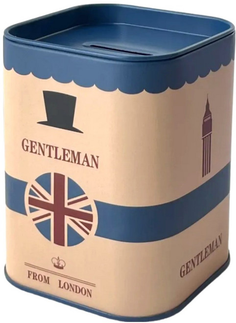 모디안 런던스타일 모던 심플 인테리어 지폐 미니 저금통, 블루, 1개