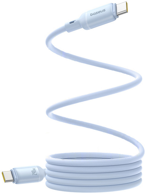 베이스어스 PicoGo 240W 마그네틱 실리콘 C타입-C타입 고속 충전 케이블, 블루, 1개, 1m