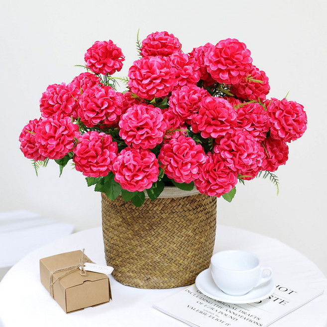 조아트 조화 대볼국 12송이 꽃다발 3p, 체리핑크, 1개