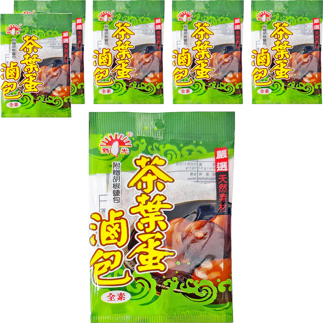 新光洋菜 茶葉蛋滷包 附贈胡椒鹽包 全素, 12g, 6包