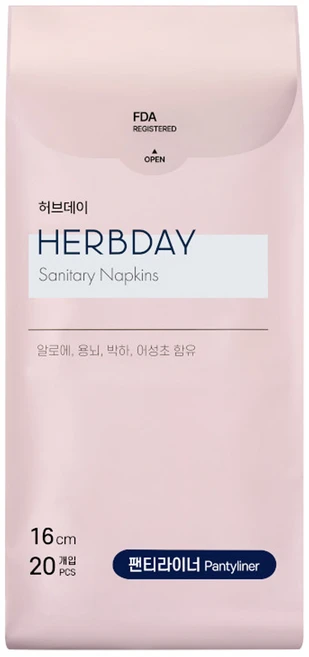 허브데이 팬티라이너, 일반, 20개입, 1개 - 쿠팡