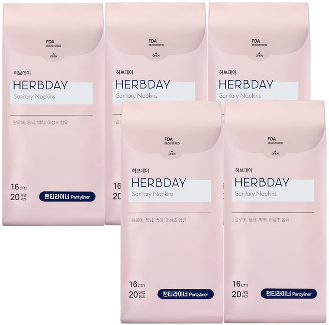 허브데이 팬티라이너, 일반, 20개입, 5개