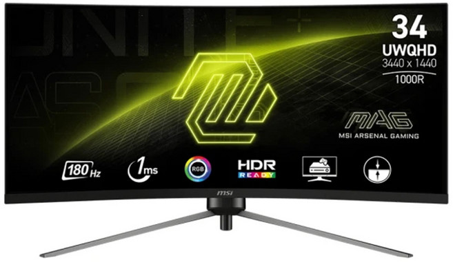 msi 微星 MAG 曲面電競螢幕 7.75~11.3kg, 345CQR, 34吋, 1個