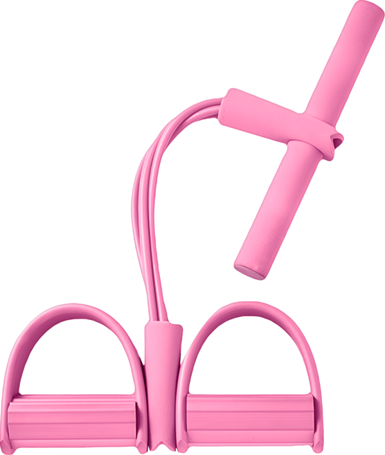 OMG 腳蹬拉力健身器 瑜伽彈力繩 居家健身器材, 粉色, 1個
