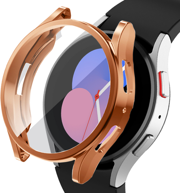 루아러블 갤럭시워치 액정보호 TPU 풀커버 케이스, 로즈골드, 1개