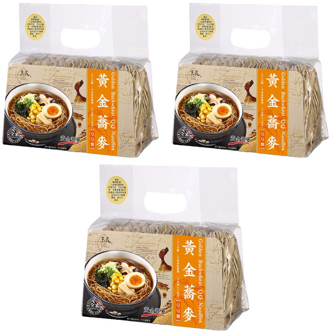 玉民 台灣黃金蕎麥 QQ麵, 550g, 3包