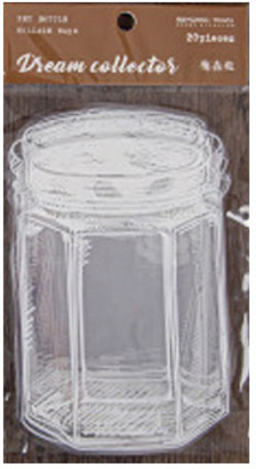 말랑젤리 압화 드라이 플라워 꽃병 투명 스티커 20p, 브라운패키지, 1세트