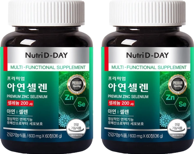 뉴트리디데이 프리미엄 아연 셀렌, 2개, 60정 - 쿠팡