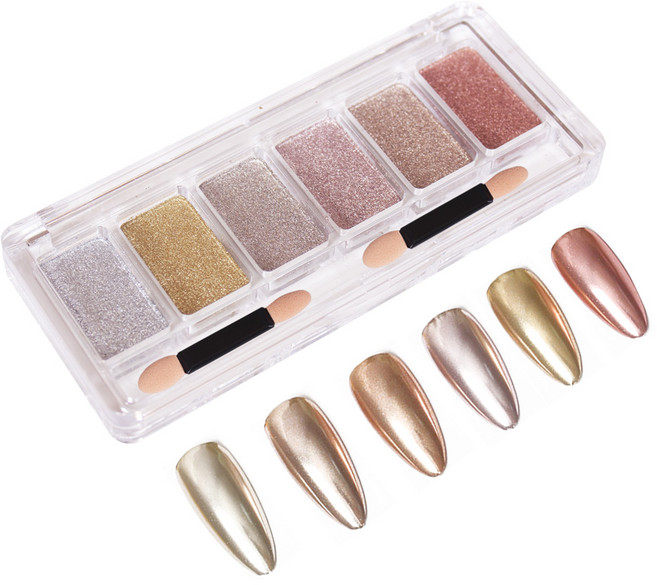 테네져 유리 오로라 미러 글리터 네일 파우더 6종 세트, A7, 1개