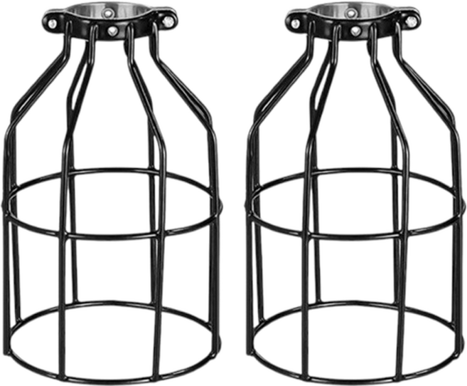 AHOYE 復古鐵藝金屬燈罩 2件組 20*12*12cm, 黑色