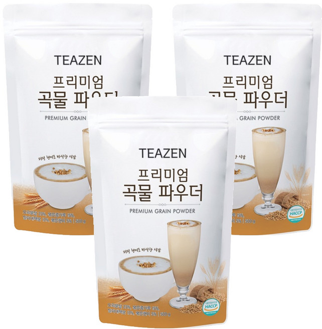 티젠 프리미엄 곡물 파우더, 1개입, 3개, 500g