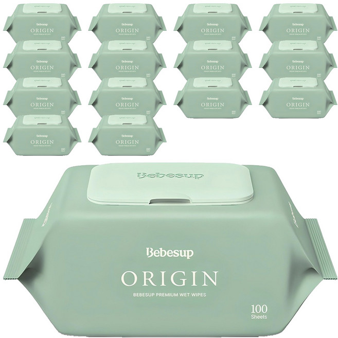 베베숲 오리진 물티슈 캡형, 50g, 100매, 15개