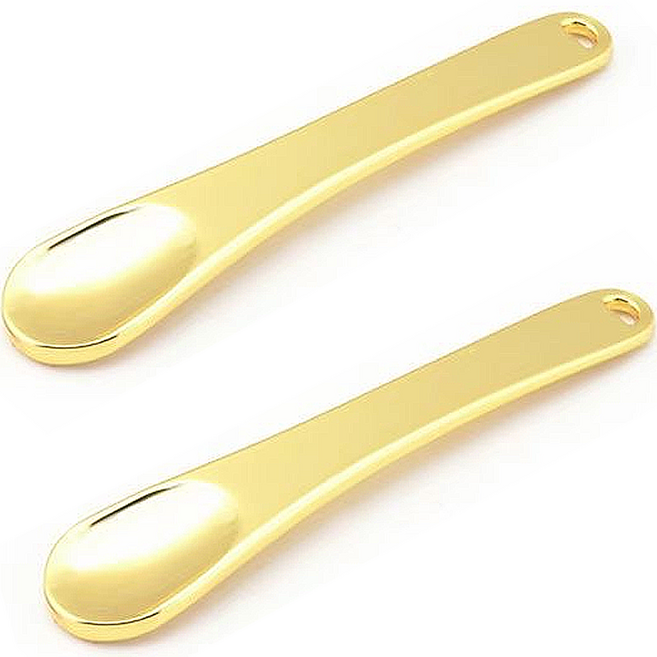 바코젤 화장품 크림 스푼 미니 스파츌러, 골드, 2개