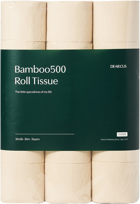 디어커스 뱀부500 천연펄프 3겹 롤화장지, 30m, 30개입, 1개