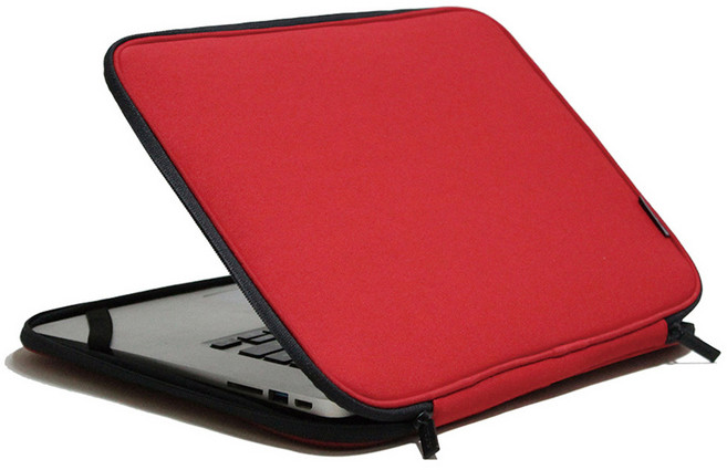 인트존 투톤 지퍼 노트북 파우치 INTC-215X, 아마란스 레드, 1개