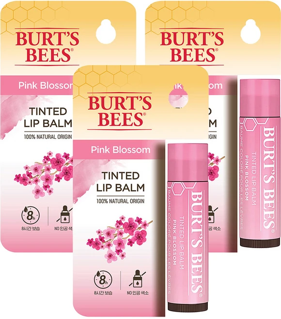 버츠비 틴티드 립밤, 핑크 블라썸, 4.25g, 3개 - 쿠팡