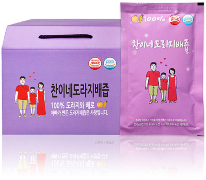 찬이네과수원 도라지배즙, 100ml, 50개