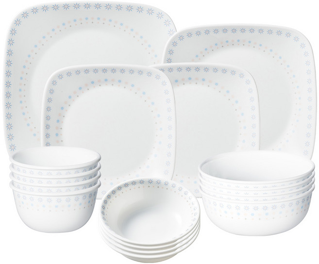 코렐 샤이니데이즈 사각 4인 홈식기세트 16p, 16개, 6종, 혼합색상