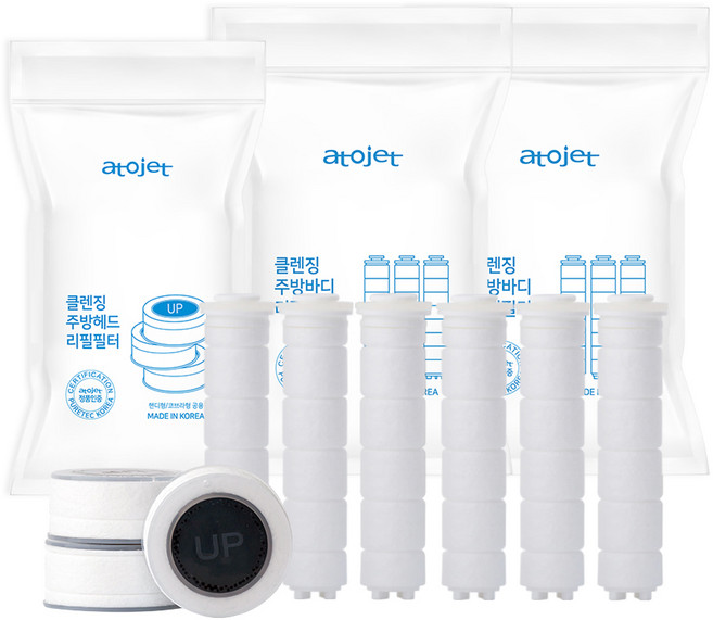 아토젯 클렌징 주방 핸디형 바디 리필 필터 6p + 헤드 필터 3p 세트, 1개
