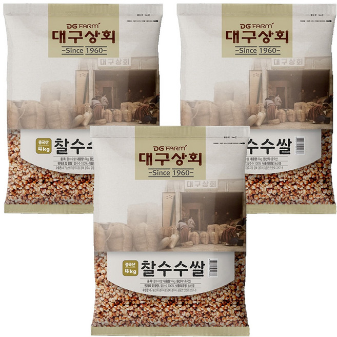 대구상회 중국산 찰수수쌀, 4kg, 3개