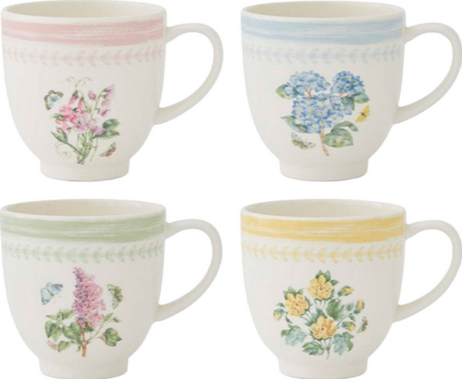 포트메리온 보타닉가든 스케치북 머그 4종 세트 400ml, 혼합색상, 1세트