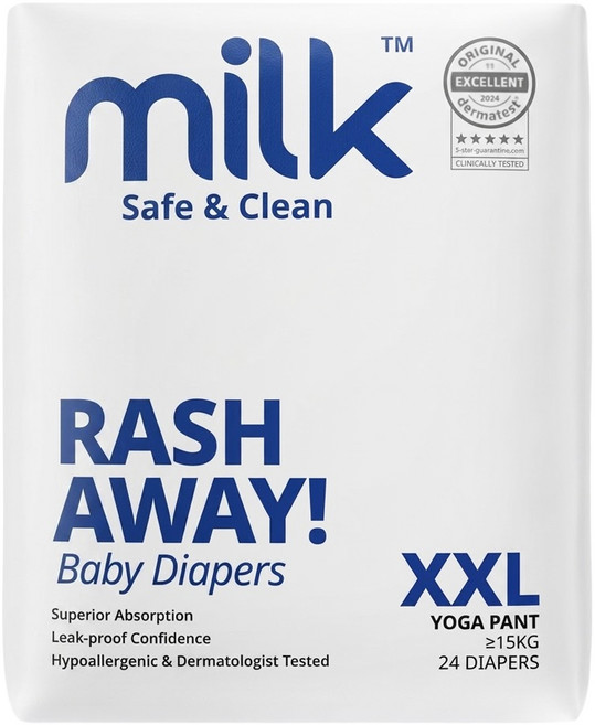 milk 鎖水芯牛奶尿布 褲型 15kg以上, 24片, 超大碼 (2XL)