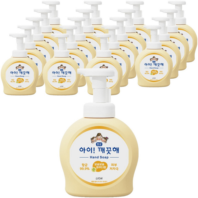 아이깨끗해 항균 폼 핸드솝 순 보송보송 파우더향, 490ml, 20개