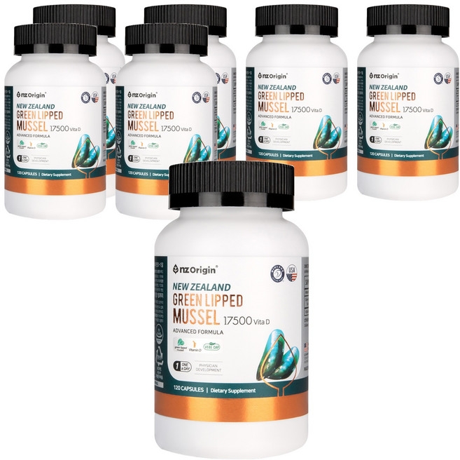 엔젯오리진 뉴질랜드 초록입홍합 17500 비타D, 120정, 7개