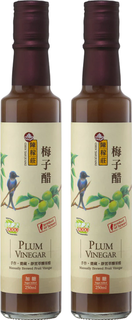 陳稼莊 梅子醋 加糖, 250ml, 2瓶