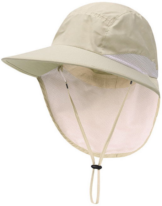슬리밍 하이브리드 하이킹 햇빛가리개 모자, 베이지