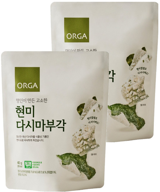 올가홀푸드 현미 다시마부각, 40g, 2개