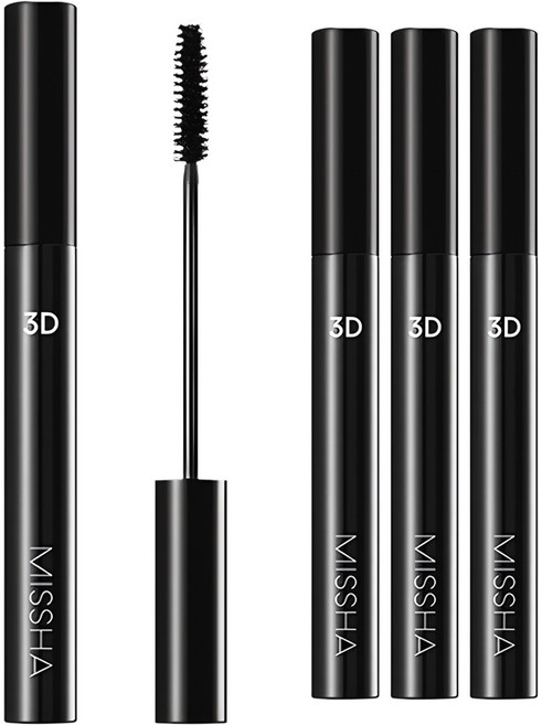 미샤 3D 마스카라 7g, 블랙, 4개