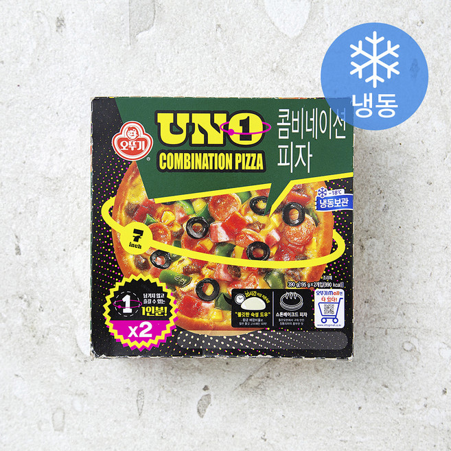 오뚜기 콤비네이션 피자 UNO (냉동), 195g, 2개입, 1개