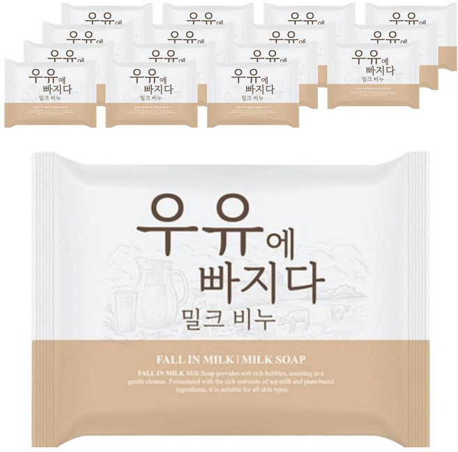 우유에빠지다 밀크 목욕비누, 100g, 16개