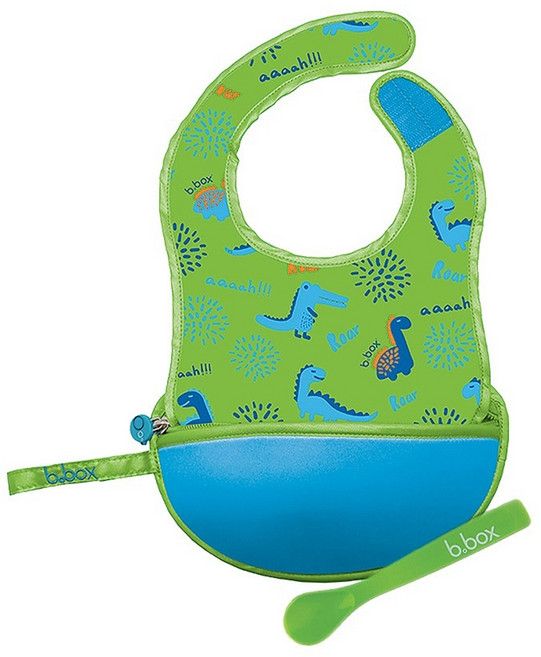 b.box 旅行圍兜袋 含矽膠軟湯匙, 小恐龍, 1個