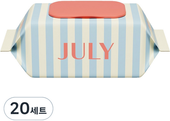 줄라이 유아용 클린브리즈 물티슈 캡형, 20세트, 100매, 55g