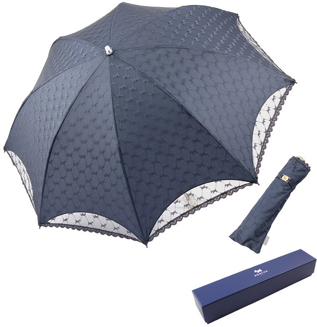 AGATHA 璦嘉莎 經典logo蕾絲遮陽傘 AG2020+禮盒