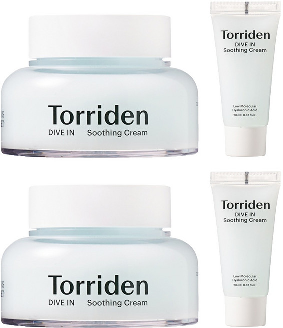 토리든 다이브인 저분자 히알루론산 수딩 크림 100ml + 20ml 세트, 2세트