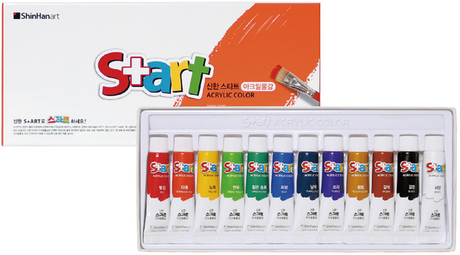 스타트 신한화구 아크릴 물감세트, 7.5ml, 12색