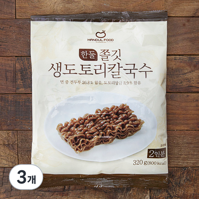 한둘푸드 쫄깃 생도토리 칼국수 2인분, 320g, 3개
