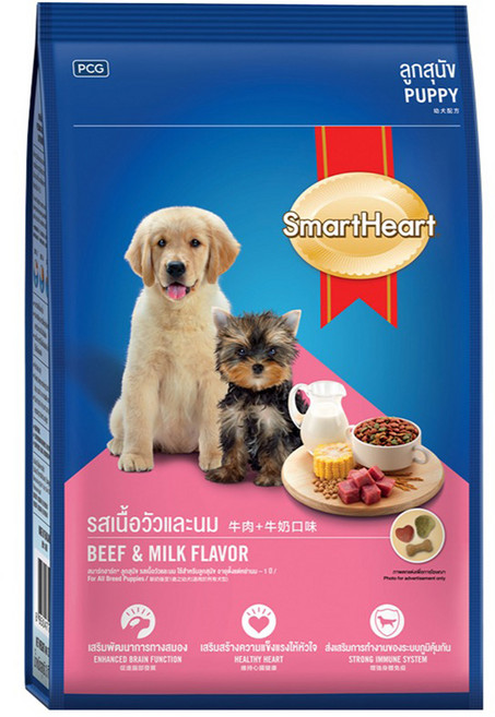SmartHeart 慧心 幼犬配方 犬糧, 牛肉 + 牛奶, 2.7kg, 1袋