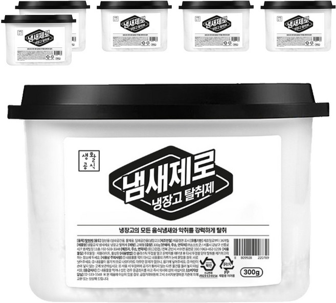 생활공식 제올라이트 냄새제로 냉장고 탈취제 본품, 6개, 300g