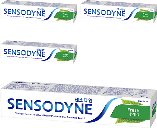 센소다인 후레쉬 치약 민트향, 100g, 4개