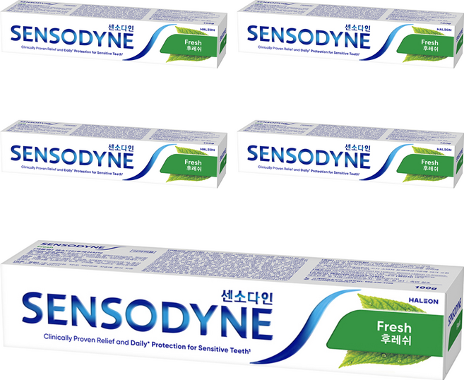 센소다인 후레쉬 치약 민트향, 100g, 5개