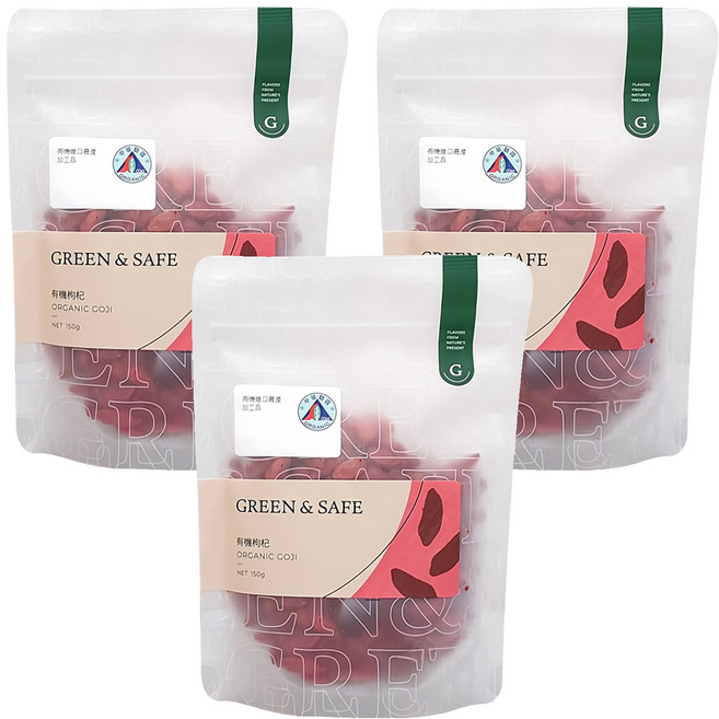 GREEN&SAFE 永豐餘生技 有機枸杞, 150g, 3包