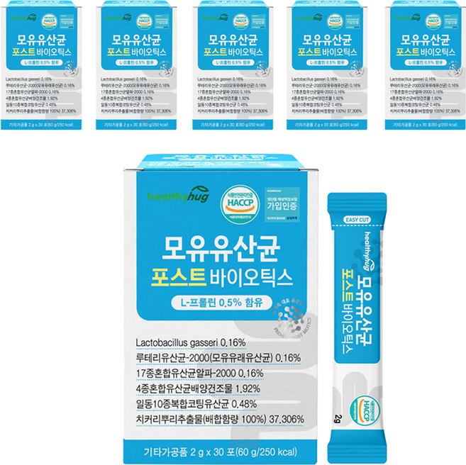 헬씨허그 모유유산균 포스트바이오틱스 30p, 6개, 30회분