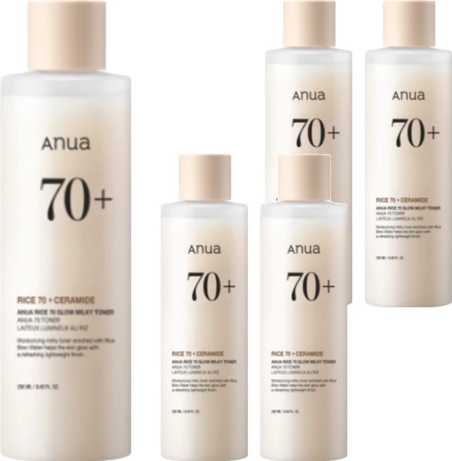 아누아 라이스 70 글로우 밀키 토너, 250ml, 5개 - 쿠팡