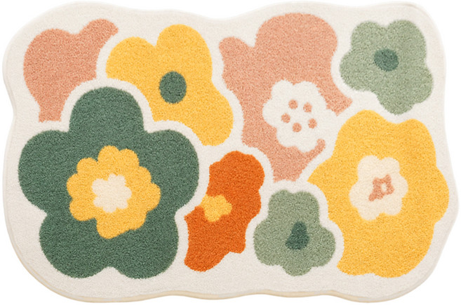 半島良品 仿羊絨吸水防滑速乾浴室地墊 40 x 60cm 繽紛花語 腳踏墊